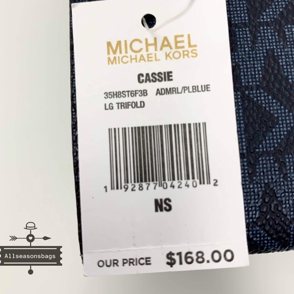 🔽 Michael Kors Large trifold Cassie wallet blue - Picture 4 of 6